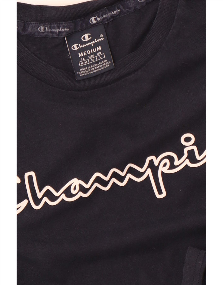 T-shirt grafica da uomo CHAMPION Top medio blu navy