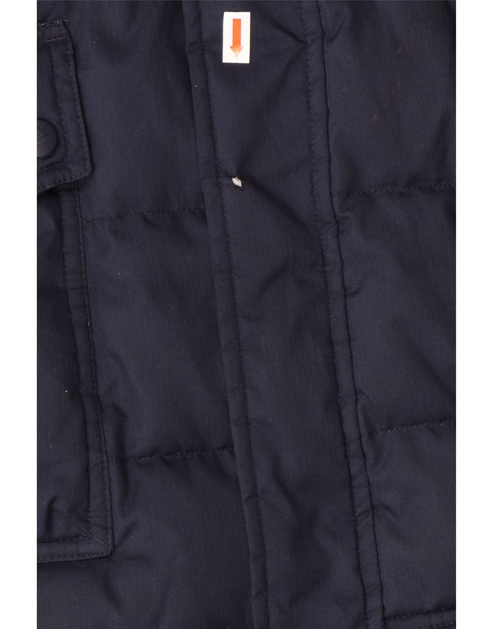 ADIDAS Boys Padded Jacket 13-14 Years Blue Colourblock Polyester