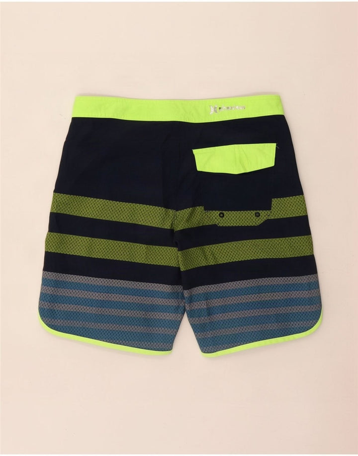 Pantaloncini da bagno da uomo Hurley in poliestere a righe blu medio