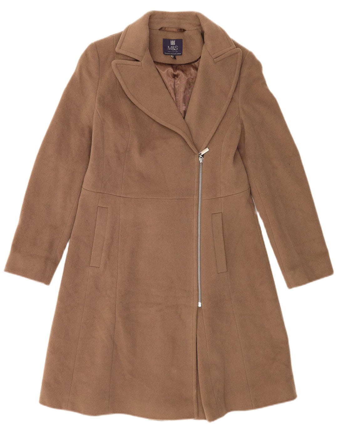 Soprabito da donna Marks & Spencer UK 10 piccolo in lana beige