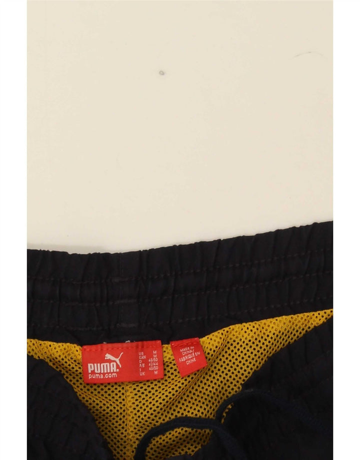 Pantaloncini da bagno grafici da uomo Puma a blocchi di colore blu navy medi