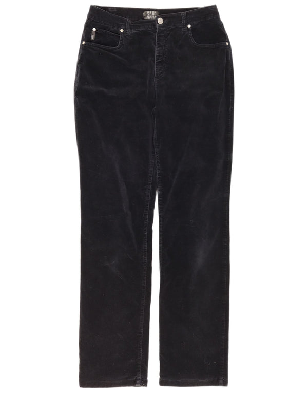 LES COPAINS Pantaloni chino dritti da uomo in velluto IT 44 XS W30 L32 Nero