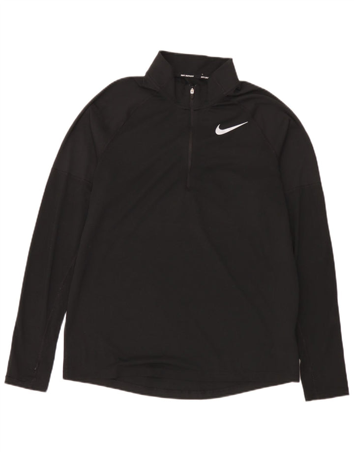 Maglia da tuta Nike Dri Fit con zip e collo pullover da uomo, poliestere nero medio