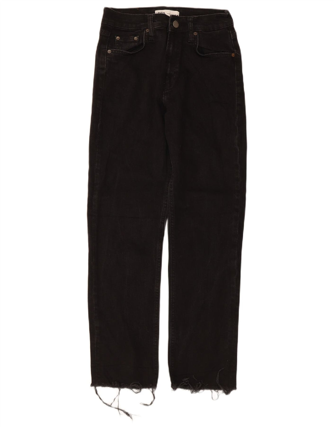 Jeans dritti da donna Zara EU 38 piccoli W28 L27 neri