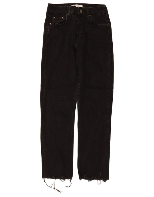 Jeans dritti da donna Zara EU 38 piccoli W28 L27 neri