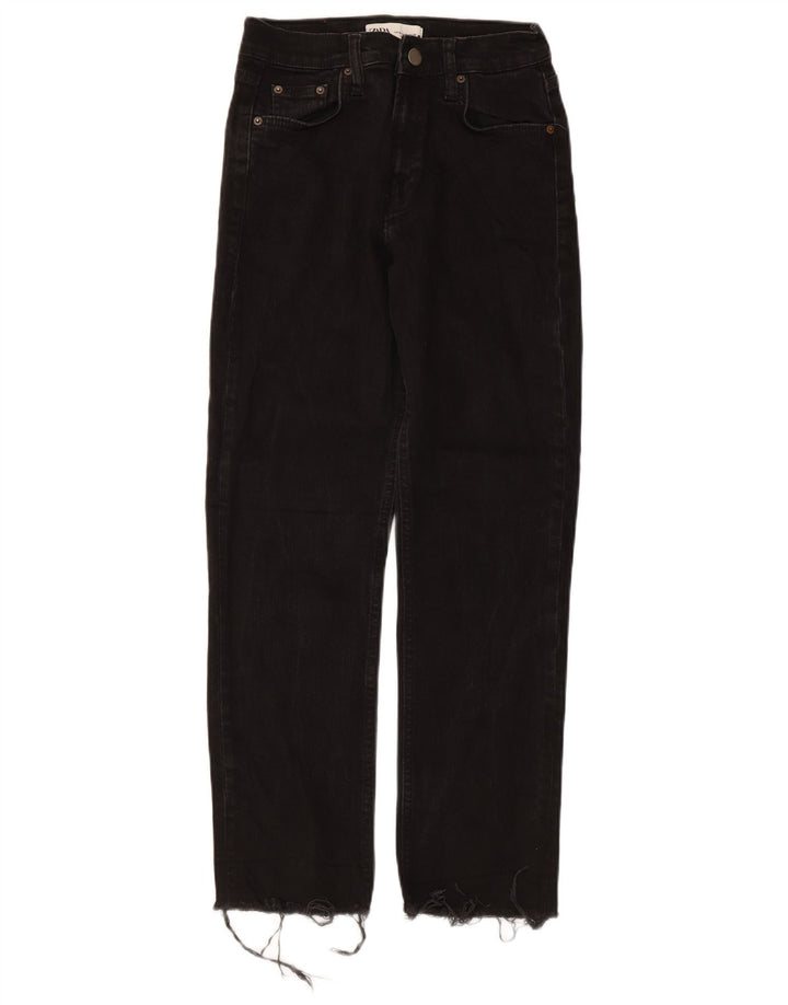 Jeans dritti da donna Zara EU 38 piccoli W28 L27 neri