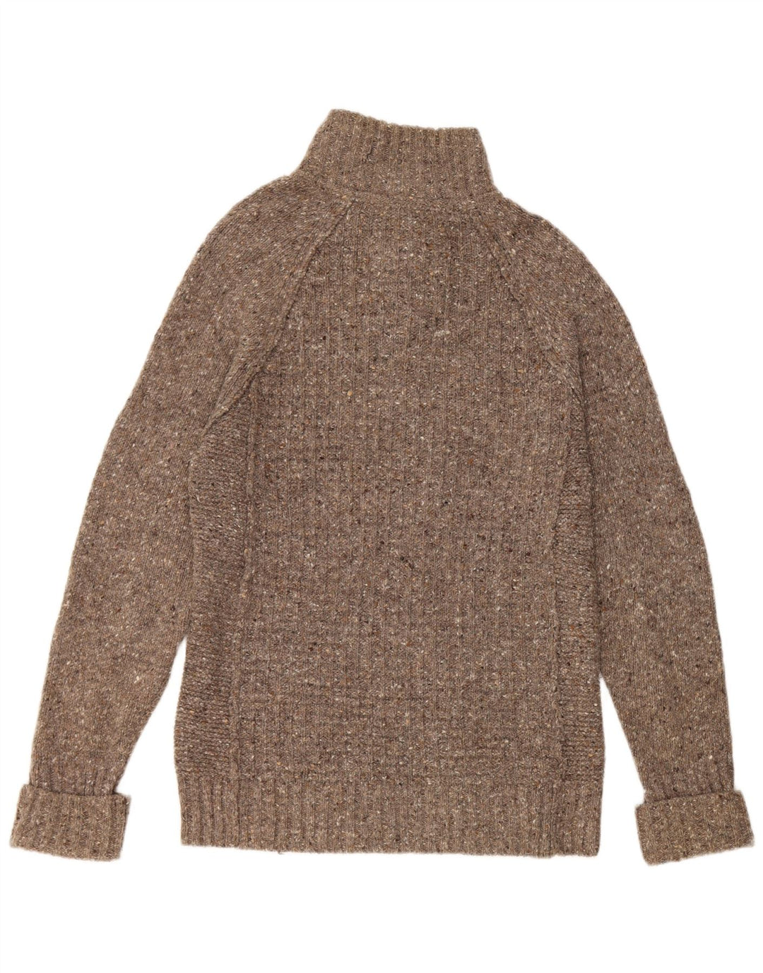 FAT FACE Maglione da uomo con collo a bottoni Piccolo lana screziata grigia