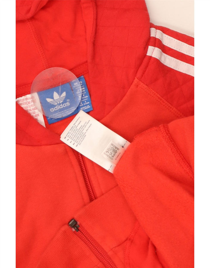 Maglione con cappuccio e zip ADIDAS per ragazzi 11-12 anni in cotone rosso