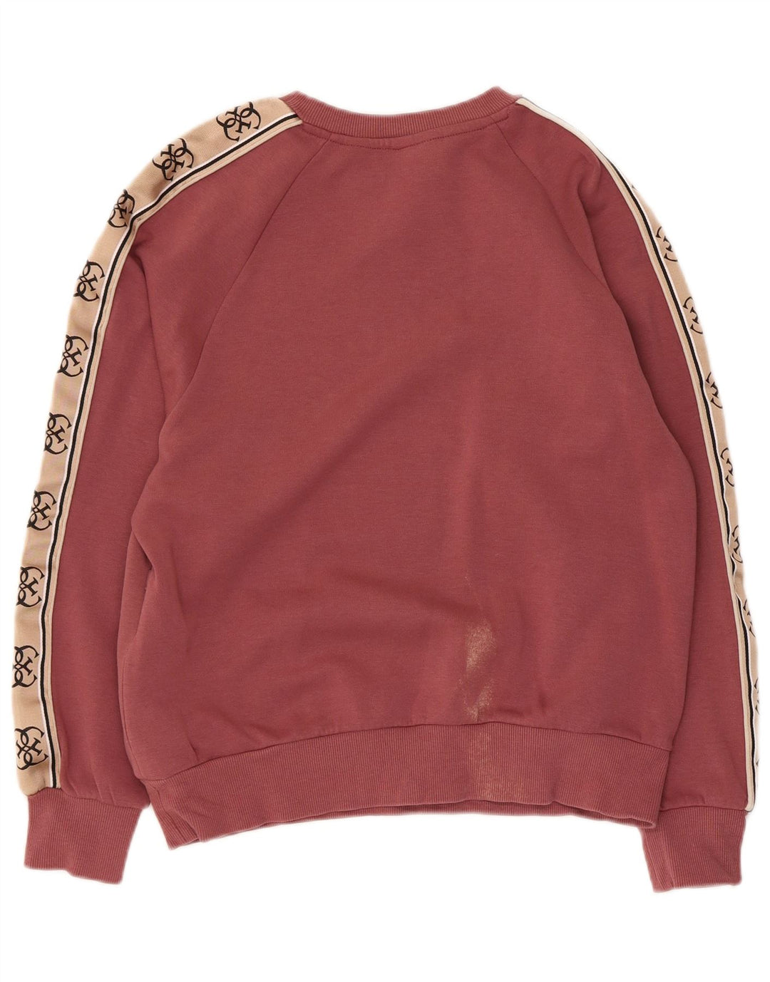 Guess Felpa con grafica da donna Maglione UK 10 Small Pink Colourblock