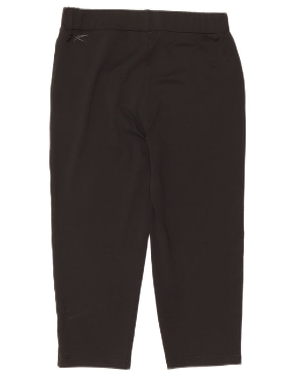 Reebok Womens Capri Leggings UK 12 Medium Black Polyester