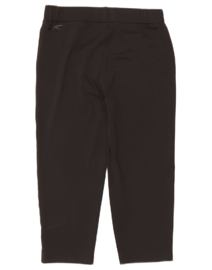 Leggings Reebok Donna Capri UK 12 Medium Nero Poliestere