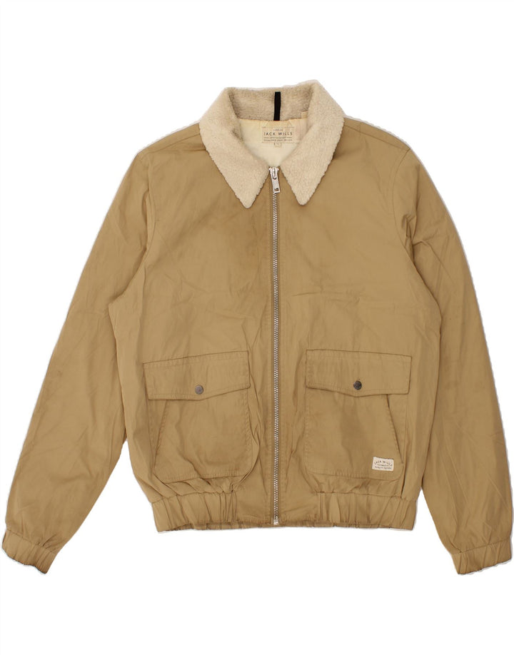 JACK WILLS Mens Bomber Jacket UK 42 XL Beige Polyester Vintage Jack Wills and Second-Hand Jack Wills from Messina Hembry 