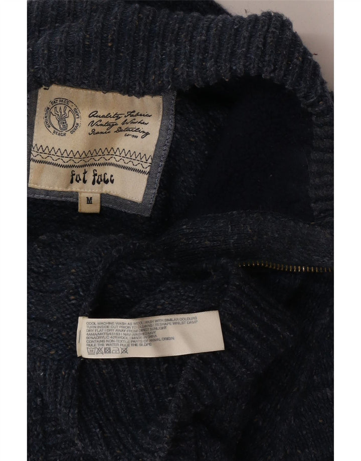 Maglione da uomo con collo con zip Fat Face Acrilico blu medio
