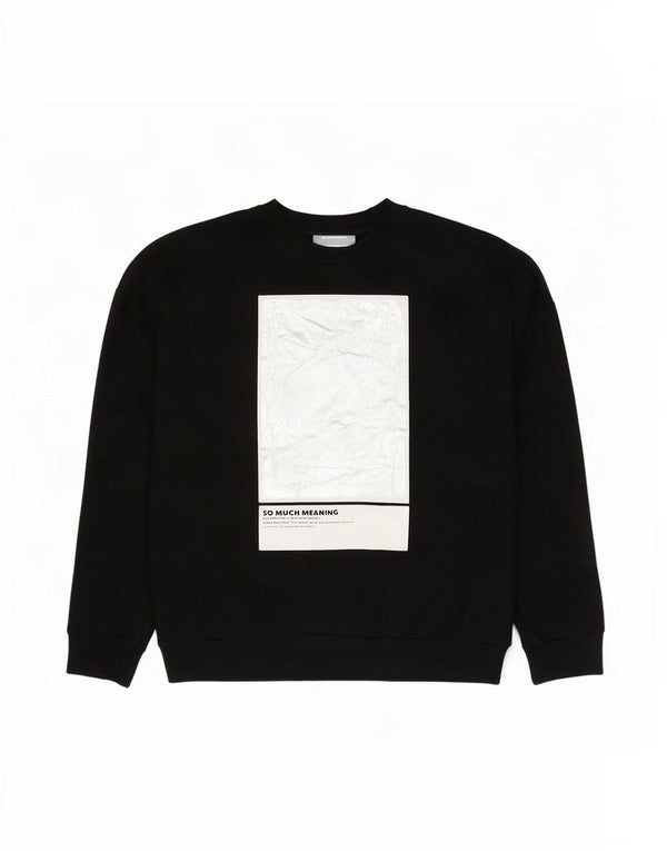 Zara Womens Graphic Oversized Sweatshirt Jumper UK 16 Large Black Cotton