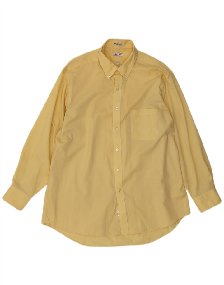 Camicia IZOD da uomo vestibilità regolare taglia 17 1/2 XL cotone giallo