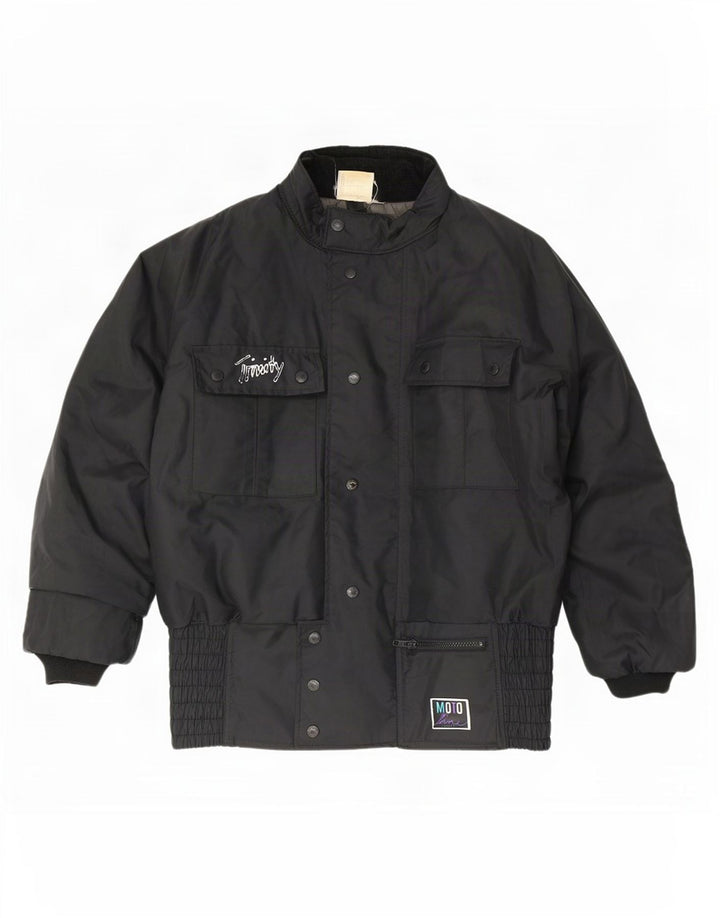 Vintage Mens Racer Jacket UK 40 Large Black Colourblock