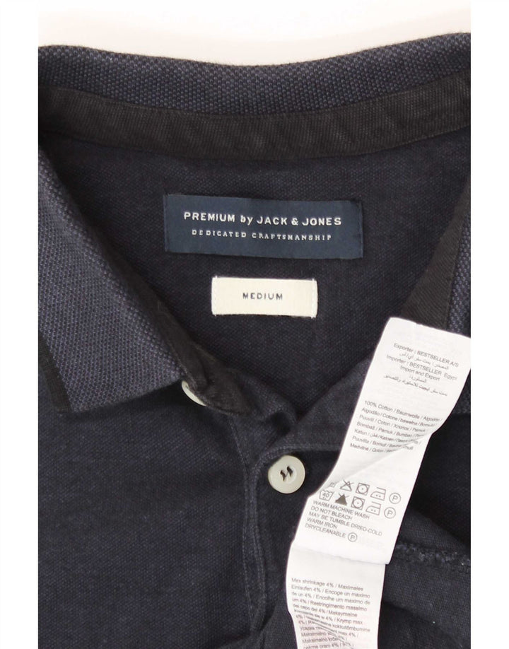 Jack & Jones Mens Polo Shirt Medium Navy Blue Cotton