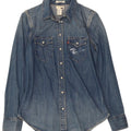LEVI'S Womens Denim Shirt UK 10 Small Blue Cotton