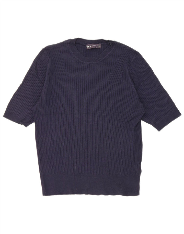 T-shirt da donna Marks & Spencer Top UK 14 viscosa media blu navy