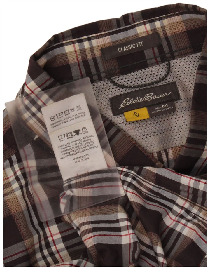 Camicia da uomo Eddie Bauer vestibilità classica in cotone a quadri marrone medio