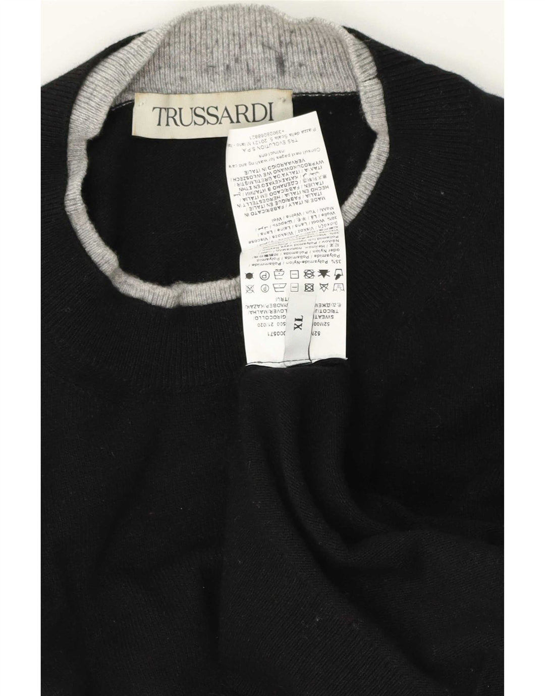 Maglia Trussardi Uomo Girocollo XL Nera in Poliammide