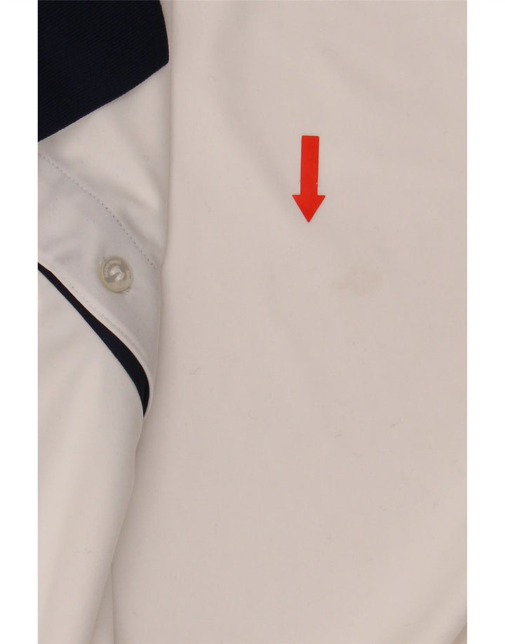 Polo Adidas da uomo XL in poliestere color block bianco