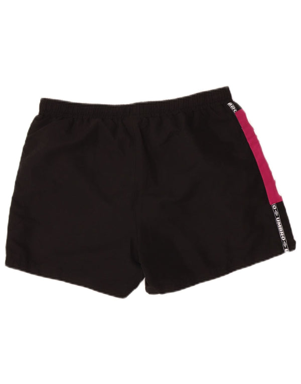 Pantaloncini sportivi grafici da uomo Umbro, poliestere color block medio nero