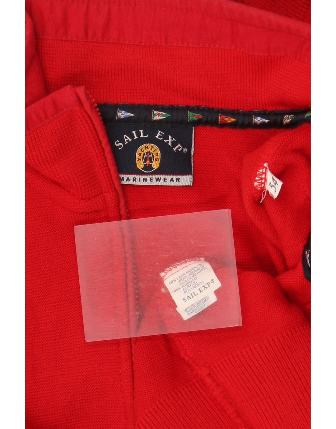 Maglione da uomo con zip e collo Sail Exp IT 54 XL in lana rossa