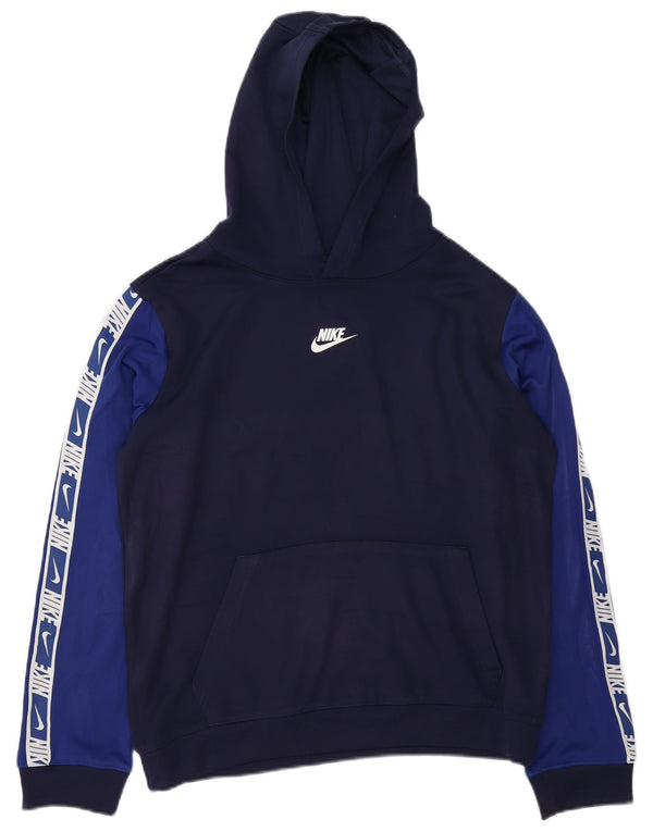 Maglia con cappuccio Nike Dri Fit da ragazzo 13-14 anni XL Blu navy Colourblock