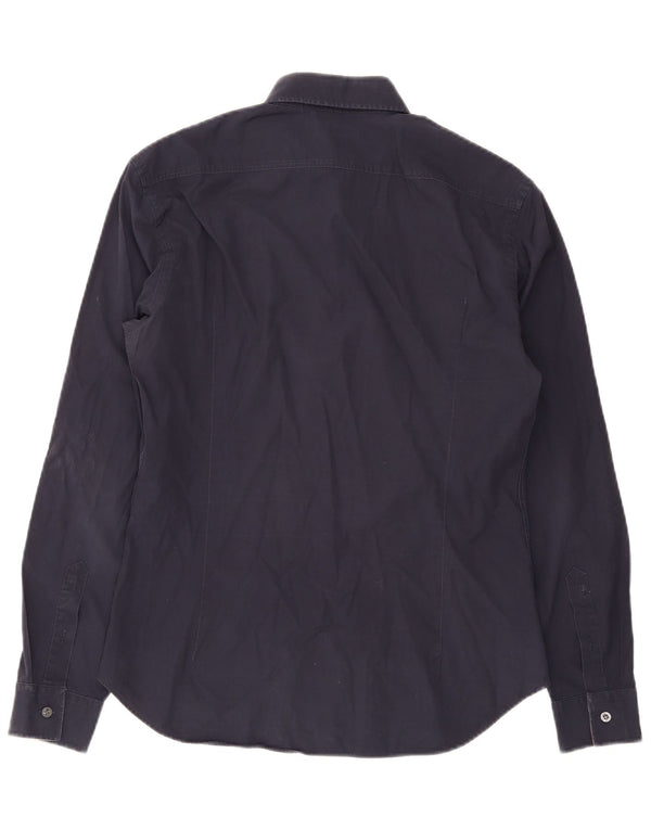 Camicia BRIT da uomo Burberry Large in cotone blu navy