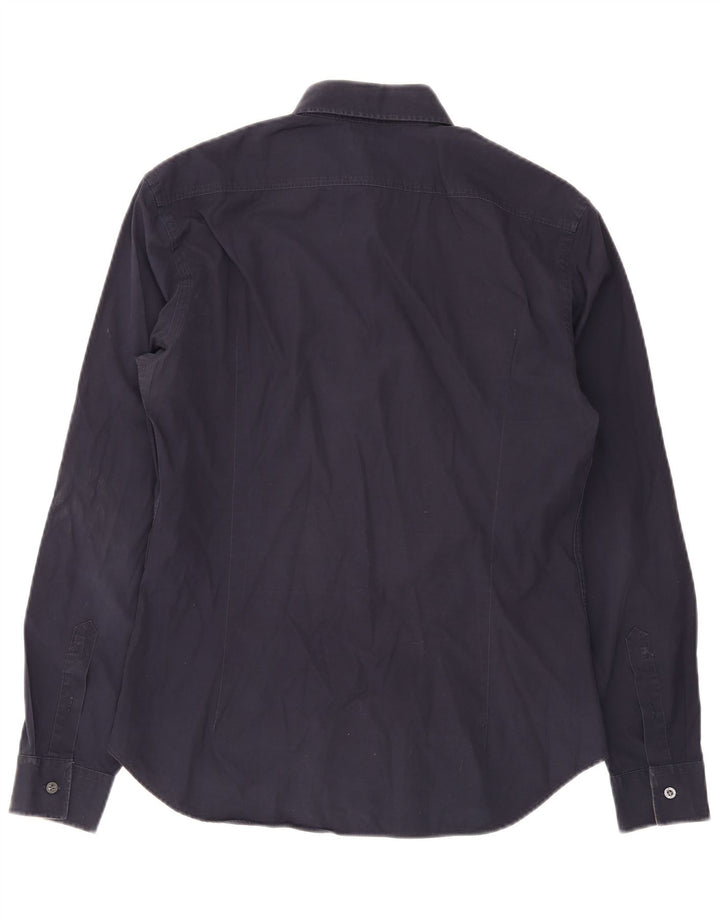 Camicia BRIT da uomo Burberry Large in cotone blu navy