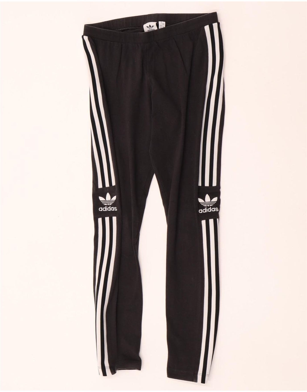 Leggings grafici da donna Adidas UK 12 cotone medio nero