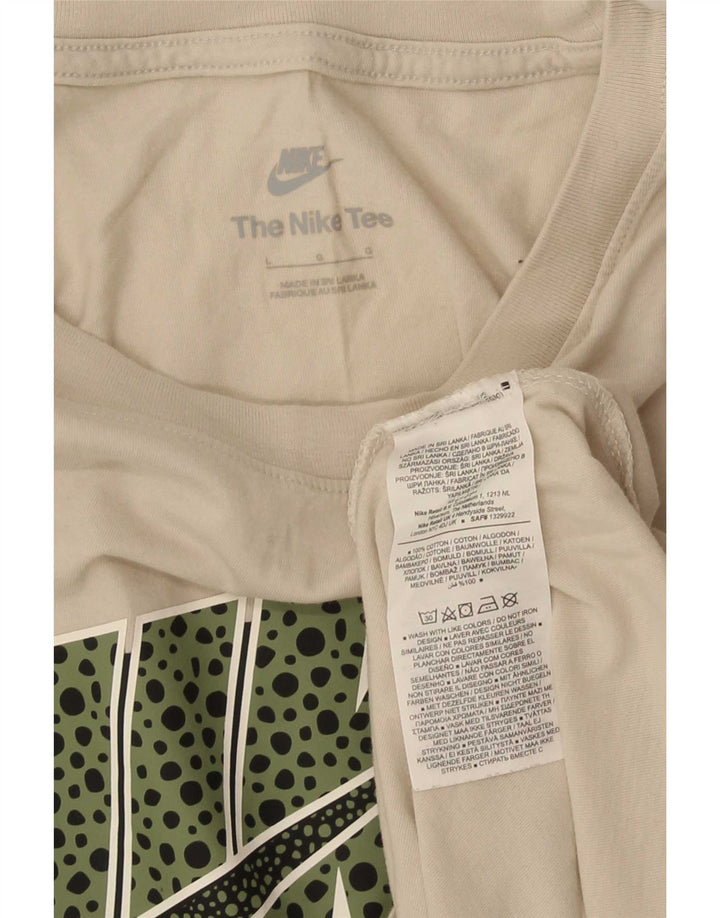 T-shirt grafica da uomo Nike Top grande in cotone beige