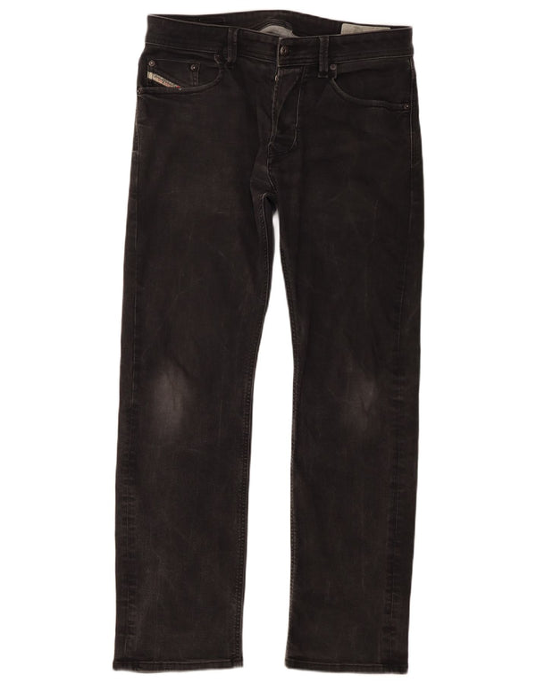 Jeans dritti regolari da uomo Diesel Larkee W33 L30 cotone nero