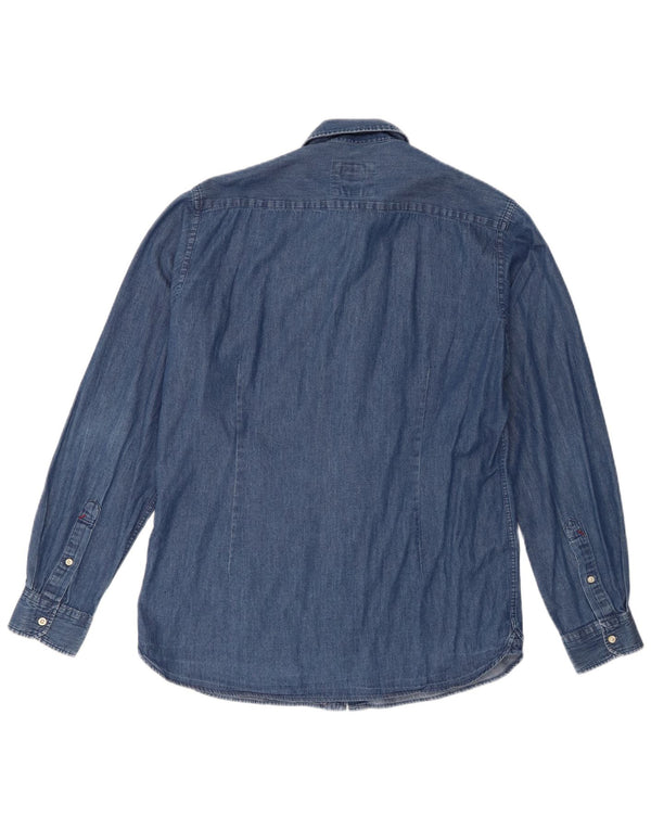 Polo Assn. degli Stati Uniti Camicia in denim da uomo slim fit grande blu
