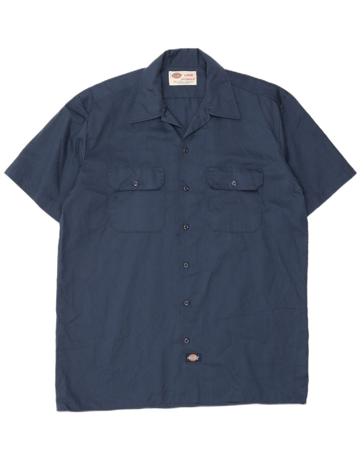Dickies Camicia a maniche corte da uomo Large in poliestere blu navy