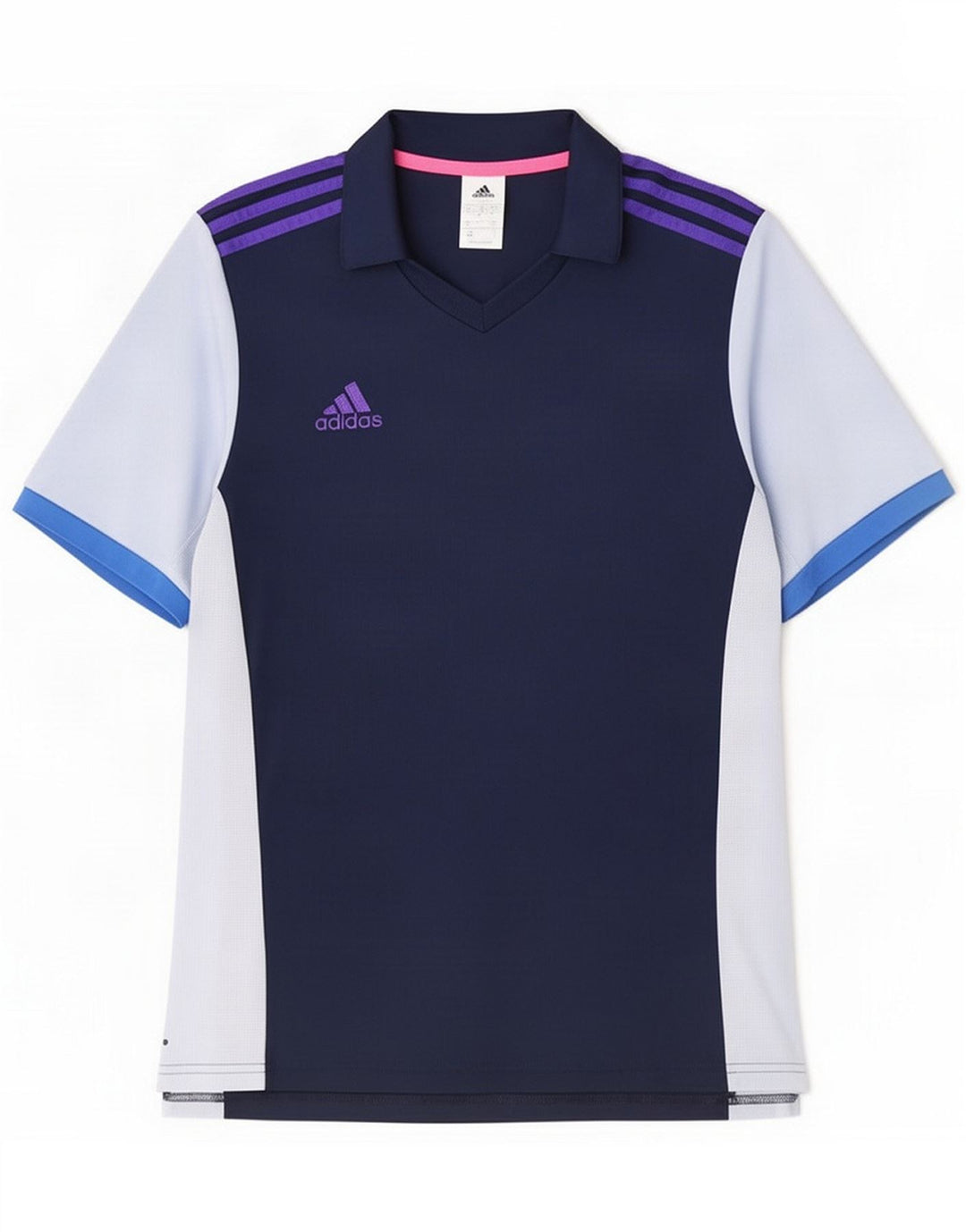 Polo Adidas Climalite da uomo in poliestere color block medio blu navy