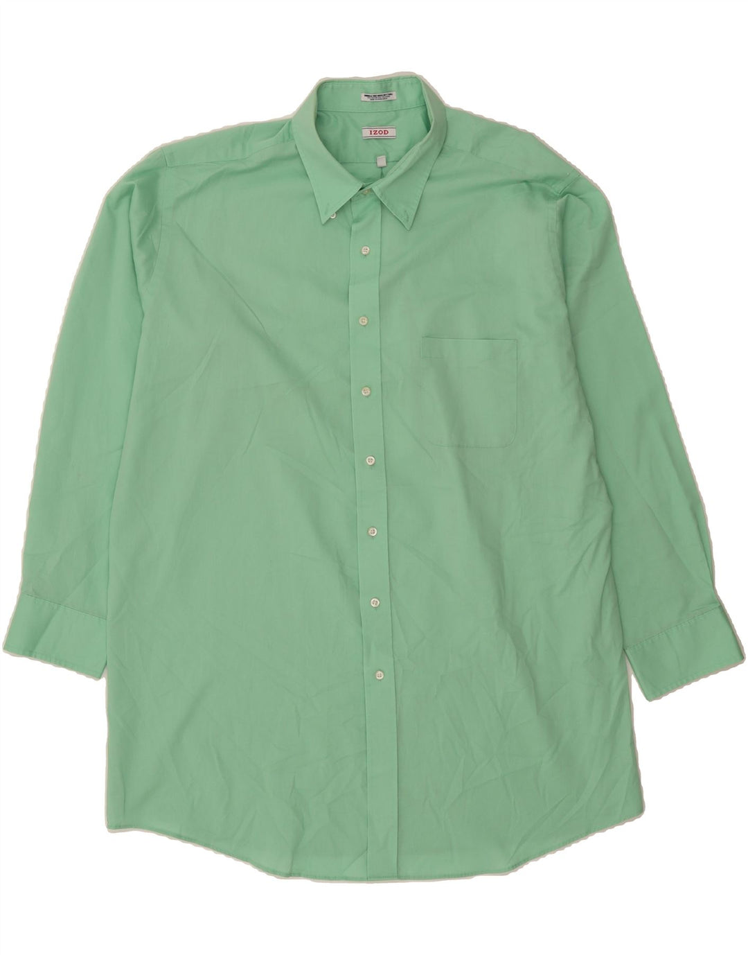 IZOD Mens Regular Fit Shirt Size 18 1/2 2XL Green Cotton Vintage Izod and Second-Hand Izod from Messina Hembry 