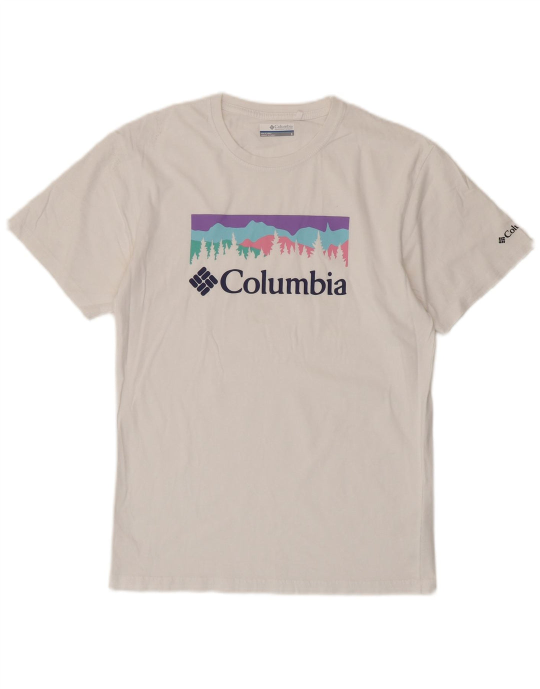 T-shirt grafica da uomo Columbia Top piccola in cotone bianco