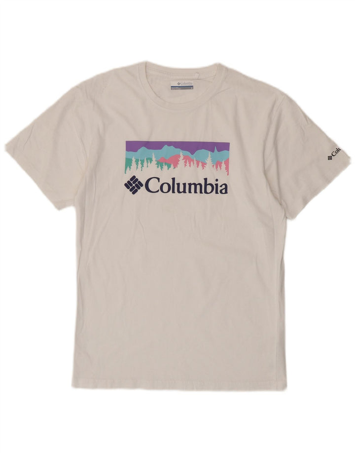 T-shirt grafica da uomo Columbia Top piccola in cotone bianco