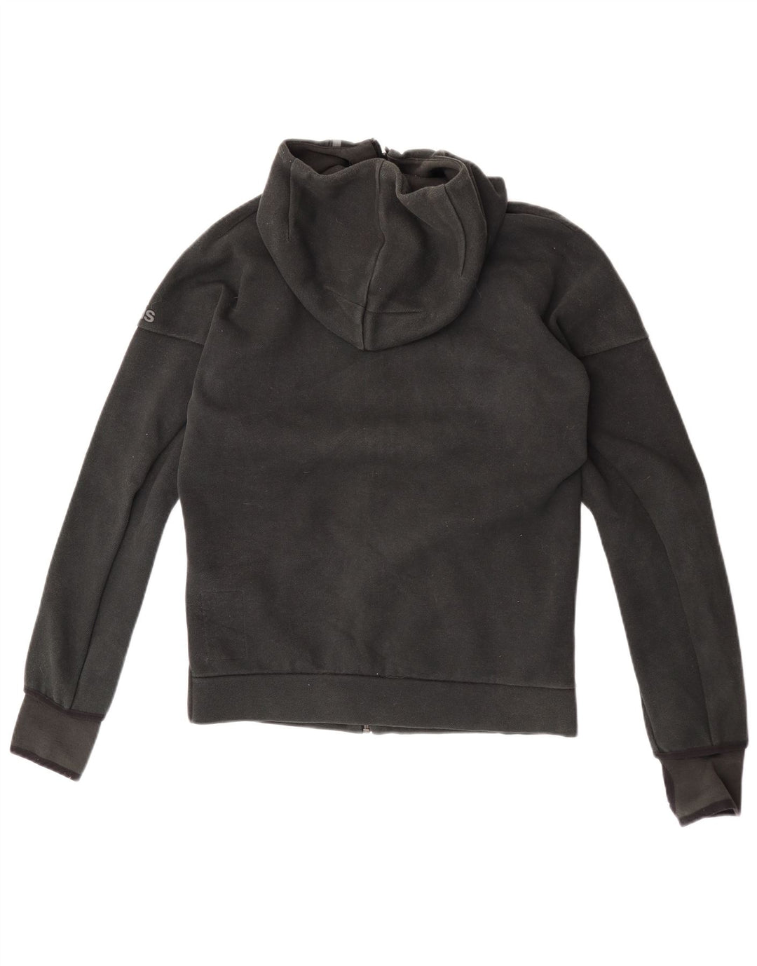 Maglione con cappuccio e zip grafica da uomo Adidas piccolo in poliestere nero