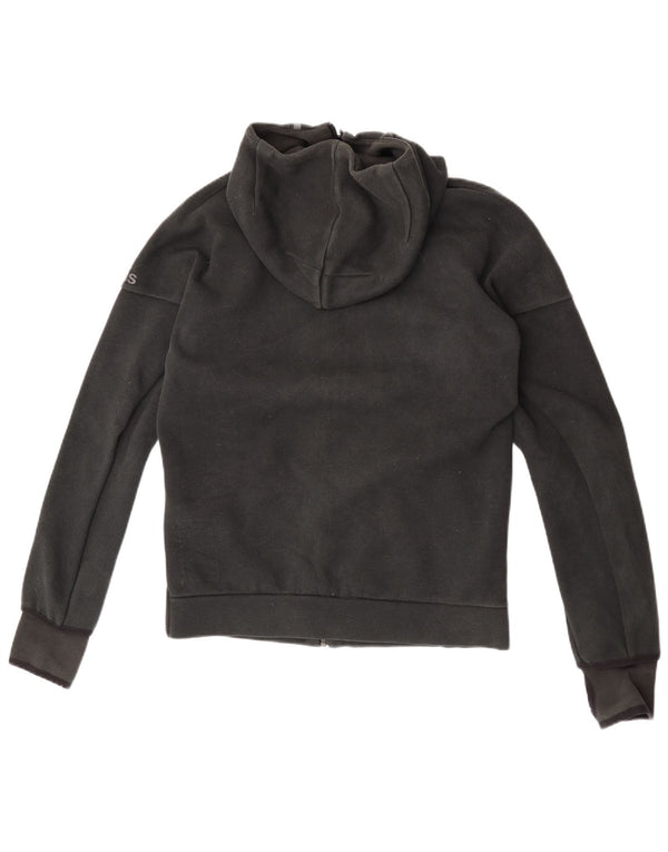 Maglione con cappuccio e zip grafica da uomo Adidas piccolo in poliestere nero