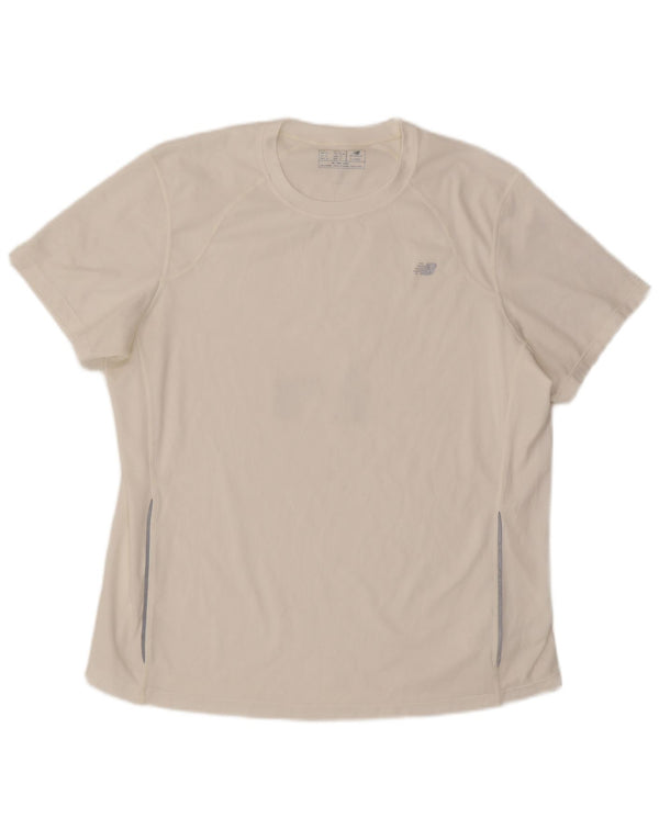 T-shirt da uomo New Balance Top XL poliestere color block bianco
