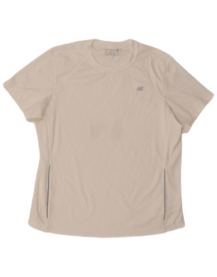 T-shirt da uomo New Balance Top XL poliestere color block bianco