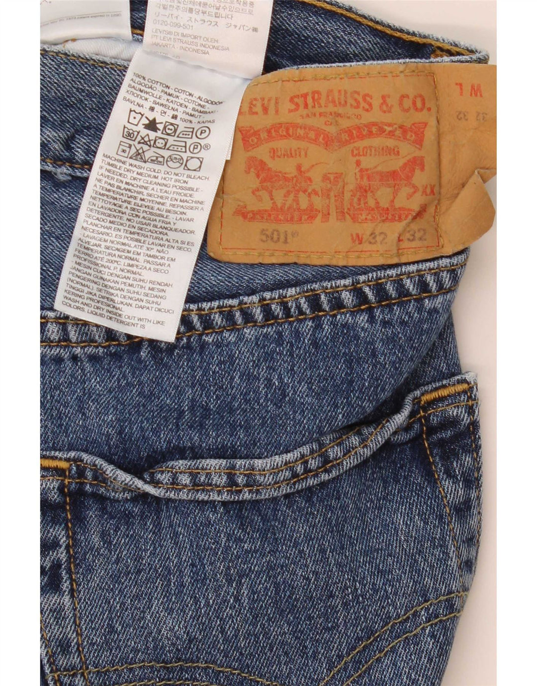 Levi's Uomo 501 Jeans dritti W32 L32 Cotone Blu