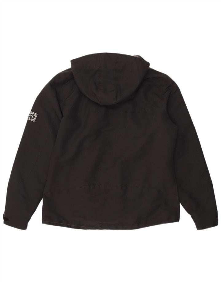 Giacca a vento con cappuccio da donna Jack Wolfskin UK 16 grande poliestere nero