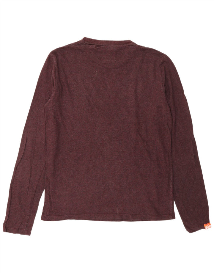 Top da uomo a maniche lunghe SUPERDRY grande bordeaux