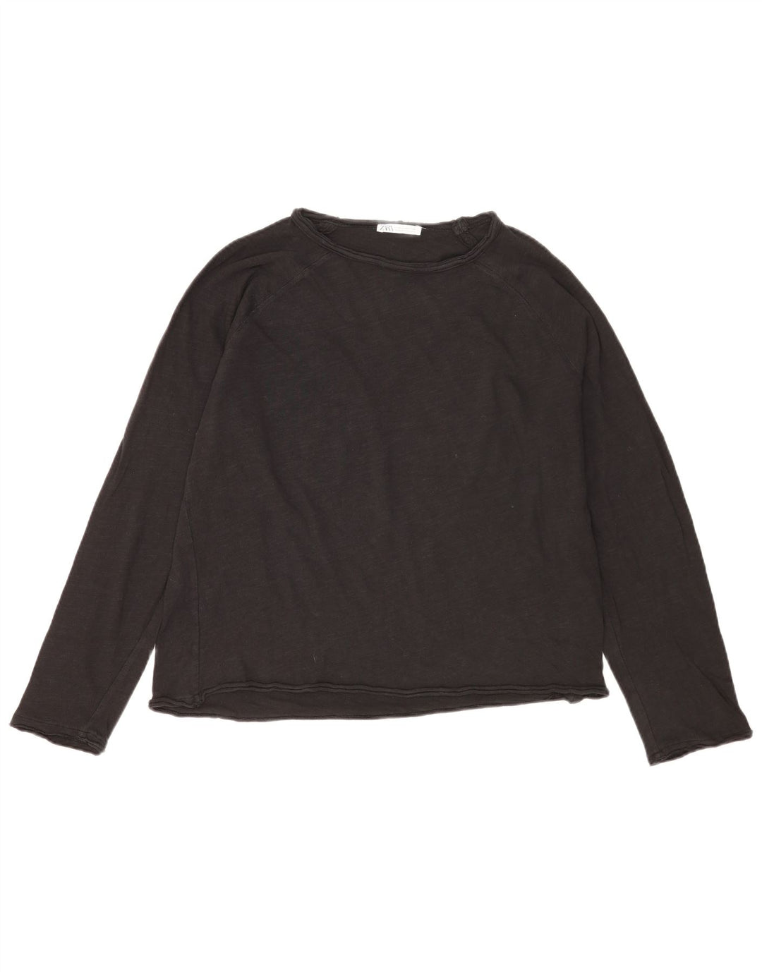 Top oversize da donna Zara a maniche lunghe UK 14 cotone nero medio
