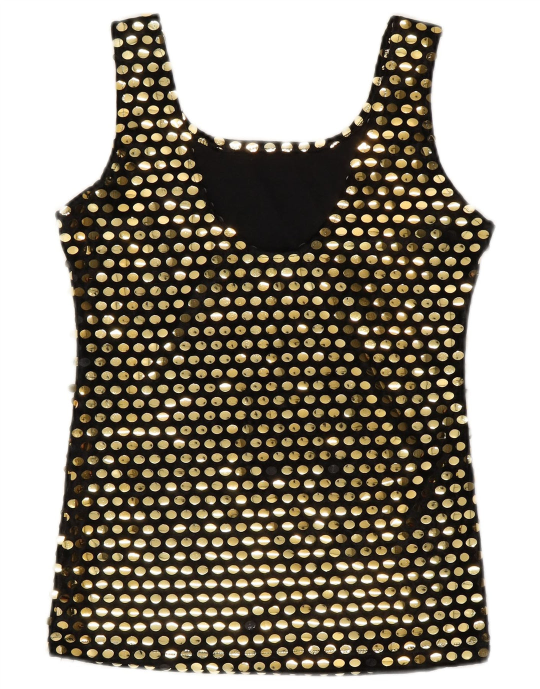 Camicetta senza maniche vintage da donna Top UK 10 piccolo poliestere nero