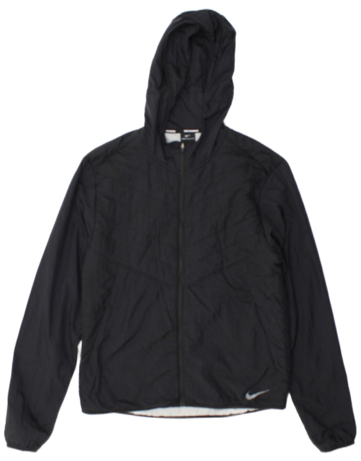 Giacca imbottita con cappuccio da corsa Nike da donna UK 10 piccola in nylon nero